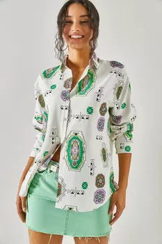 Рубашка - зеленая - оверсайз Olalook, зеленый