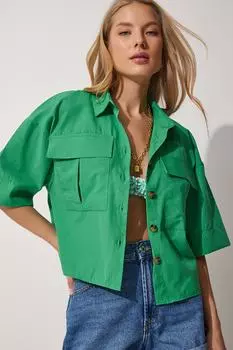 Рубашка – зеленая – стандартного кроя Happiness stanbul, зеленый