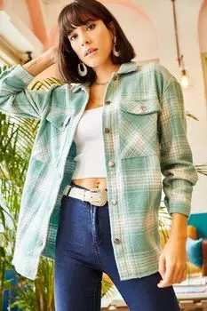 Рубашка – зеленая – стандартного кроя Olalook, зеленый