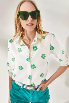 Рубашка – зеленая – стандартного кроя Olalook, зеленый