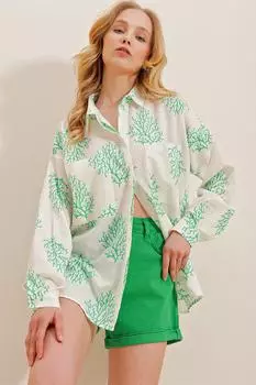 Рубашка – зеленая – стандартного кроя Trend Alaat Stili, зеленый