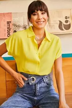 Рубашка - Желтая - Классический крой Olalook, желтый