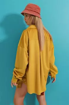 Рубашка - Желтая - Oversize Trend Alaat Stili, желтый