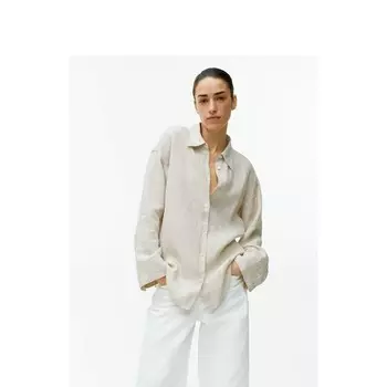 Рубашка женская Arket льняная, бежевый