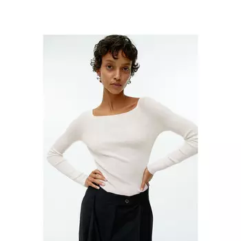 Рубашка женская Arket облегающая, кремовый