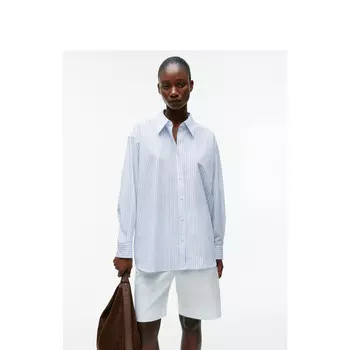 Рубашка женская Arket с длинными рукавами, белый / синий