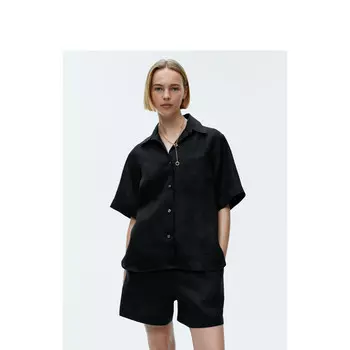 Рубашка женская Arket с кубинским воротником, черный