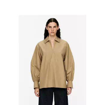 Рубашка женская Arket с пышными рукавами, бежевый