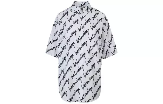 Рубашка женская Balenciaga с надписями, белый