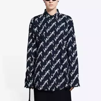 Рубашка женская Balenciaga, темно-синий