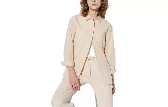 Рубашка женская бежевая Uniqlo