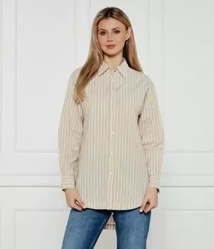 Рубашка женская Boss Orange в полоску, бежевый