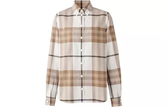 Рубашка женская Burberry, белый / коричневый