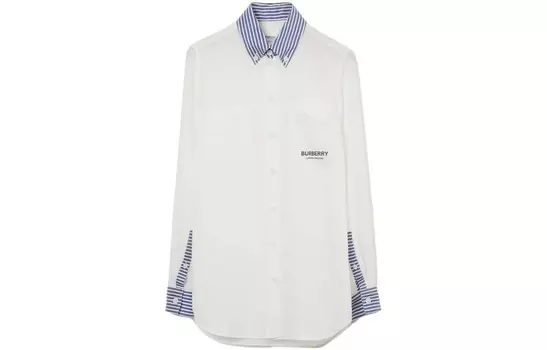 Рубашка женская Burberry, белый / синий
