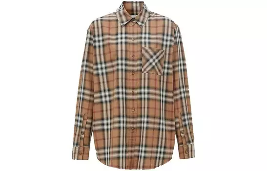 Рубашка женская Burberry с карманом, бежевый