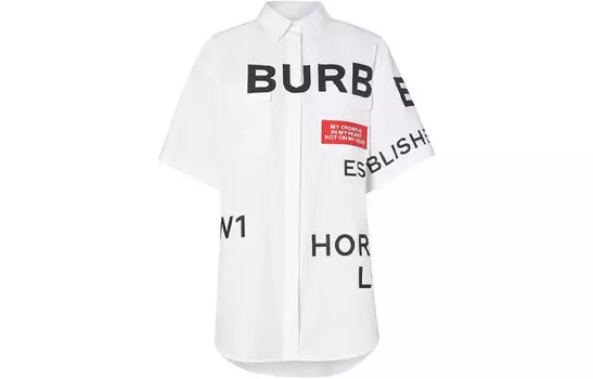 Рубашка женская Burberry с принтом, белый