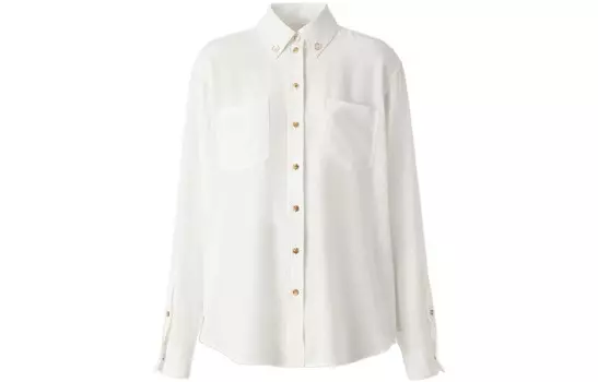 Рубашка женская Burberry с золотыми пуговицами, белый