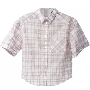Рубашка женская Burberry в клетку, розовый / белый