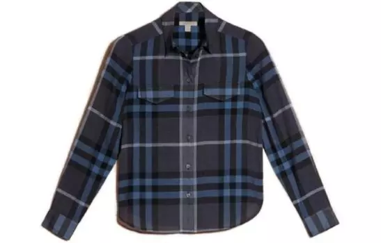 Рубашка женская Burberry в клетку, темно-синий