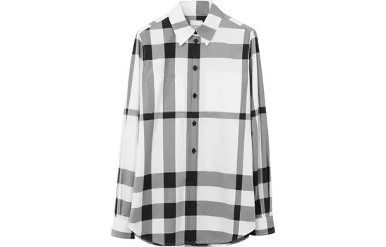 Рубашка женская Burberry в полсоку, белый / черный