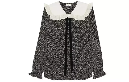 Рубашка женская черная Saint Laurent