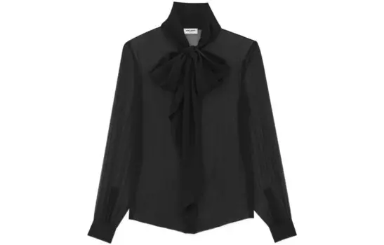 Рубашка женская черная Saint Laurent
