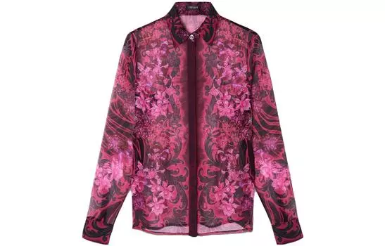 Рубашка женская цвета фуксии VERSACE, Fuchsia Flower