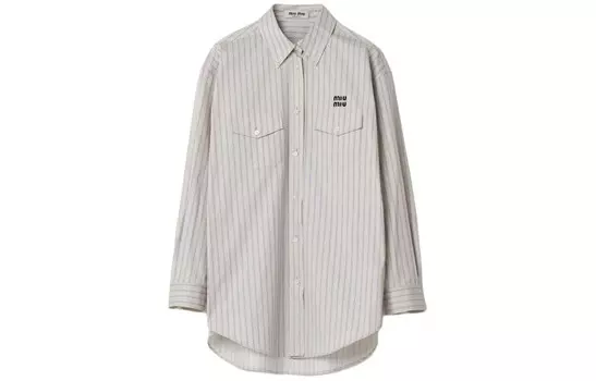 Рубашка женская цвета известняка Miu Miu