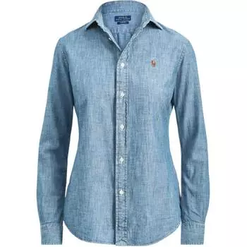 Рубашка женская цвета морской волны Polo Ralph Lauren, Marine Blue