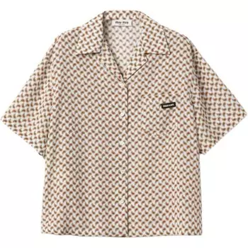 Рубашка женская цвета слоновой кости Miu Miu