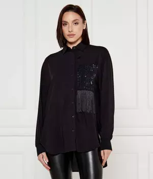 Рубашка женская Desigual свободного кроя с декором, черный