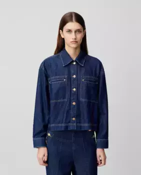 Рубашка женская джинсовая оверсайз Claudie Pierlot, индиго