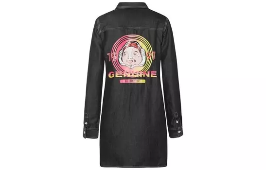 Рубашка женская джинсовая синяя Evisu