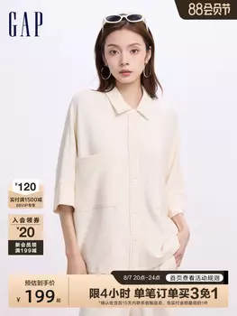 Рубашка женская Gap с короткими рукавами и большим карманом, черный