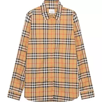 Рубашка женская клетчатая Burberry, желтый