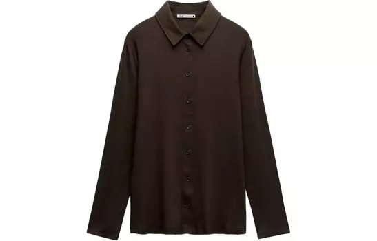 Рубашка женская коричневая Zara