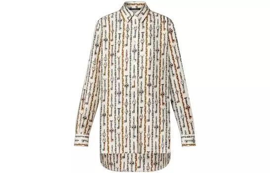 Рубашка женская Louis Vuitton, белый / золотой / серый