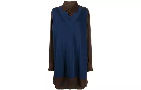 Рубашка женская Maison Margiela, синий / коричневый