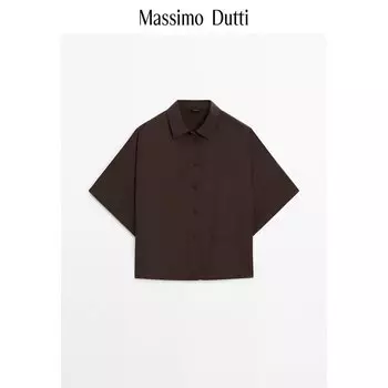 Рубашка женская Massimo Dutti в стиле французского ретро, коричневый