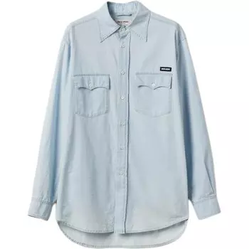 Рубашка женская Miu Miu с карманами, светло-голубой