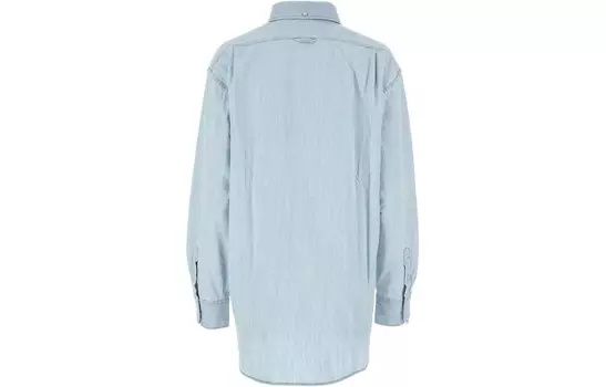 Рубашка женская Miu Miu с карманом, светло-голубой