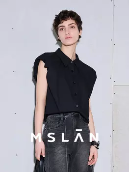 Рубашка женская Mslan плиссированная, черный