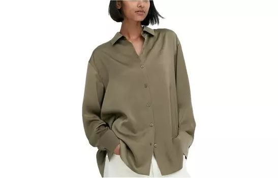 Рубашка женская оливковая Uniqlo