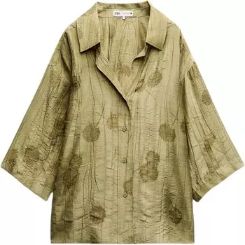 Рубашка женская оливково-зеленая Zara