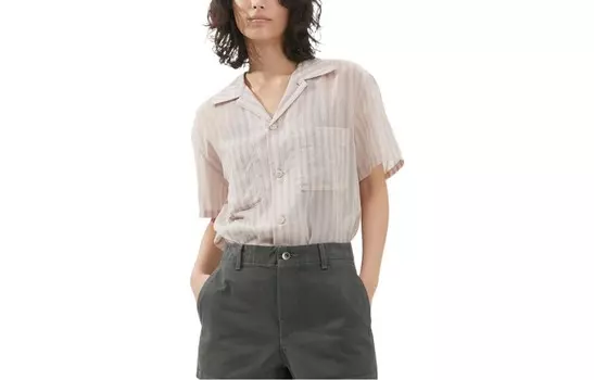 Рубашка женская пастельно-розовая Uniqlo
