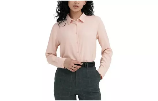 Рубашка женская пастельно-розовая Uniqlo
