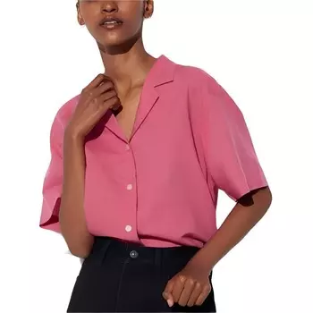 Рубашка женская персиково-розовая Uniqlo