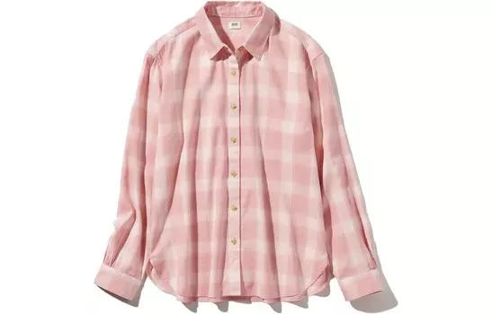 Рубашка женская персиково-розовая Uniqlo