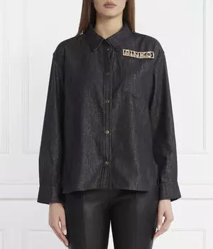 Рубашка женская Pinko блестящая, черный