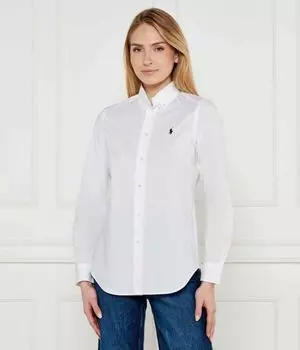 Рубашка женская Polo Ralph Lauren хлопковая базовая, белый